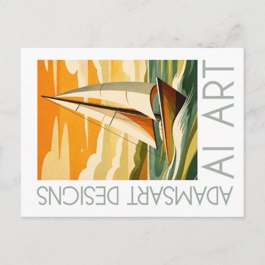 Vintage Sailboat Adventure Retro Nautical  Postkarte (Vorderseite)