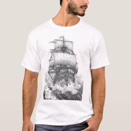 Vintage Sailboat Sketch Minimalist T-Shirt