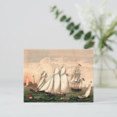 Vintage Sailboats Postkarte (Stehend Vorderseite)