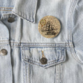 Vintage Sailing Ship and Old European Map Button (Beispiel)