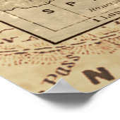 Vintage Sailing Ship and Old European Map Poster (Ecke)