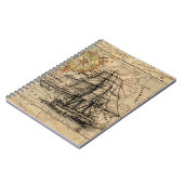 Vintage Sailing Ship and Old European Notizblock (Linke Seite)