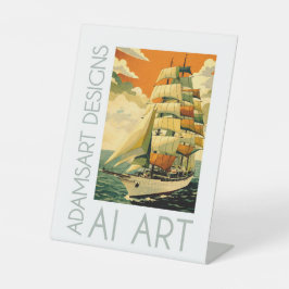 Vintage Sailing Ship Ocean Scene Sockelschild