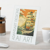Vintage Sailing Ship Ocean Scene Sockelschild (In SItu)