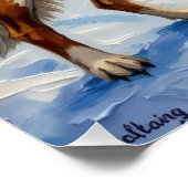 Vintage Saint Bernard Alpine Christmas Painting Poster (Ecke)