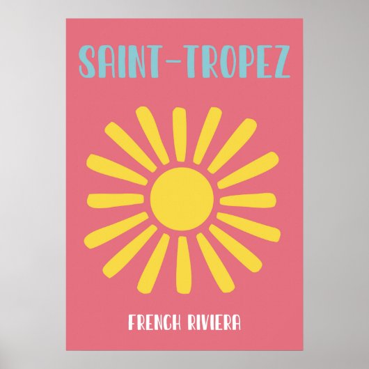 Vintage Saint-Tropez Sun Travel Poster (Vorne)