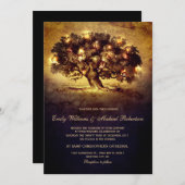 Vintage Saitenlichter Eichenbaum Hochzeit Einladung (Vorne/Hinten)