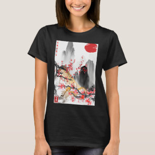 Vintage Sakura-Baum Kirschblüten Japanische Szener T-Shirt
