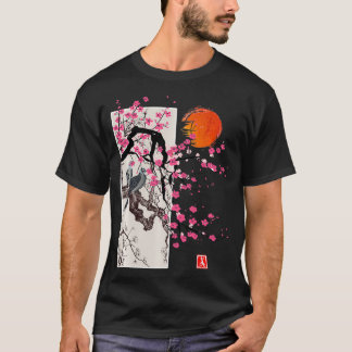 Vintage Sakura-Blüten Japanische Kirschblüten-Szen T-Shirt