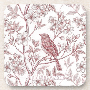 Vintage Sakura Cherry Blossom & Bird Ästhetik 1 Getränkeuntersetzer