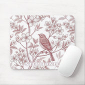 Vintage Sakura Cherry Blossom & Bird Ästhetik 1 Mousepad (Mit Mouse)