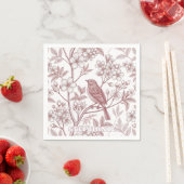 Vintage Sakura Cherry Blossom & Bird Ästhetik 1 Serviette (Beispiel)