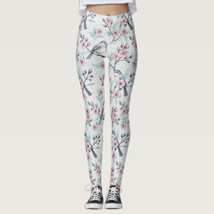 Vintage Sakura Cherry Blossom & Bird Ästhetik 4 Leggings