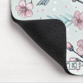 Vintage Sakura Cherry Blossom & Bird Ästhetik 4 Mousepad (Ecke)