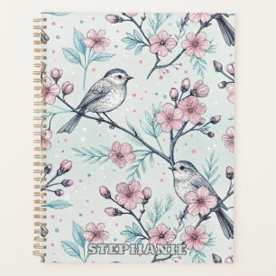 Vintage Sakura Cherry Blossom & Bird Ästhetik 4 Planer