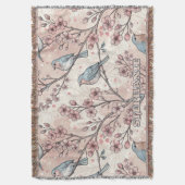 Vintage Sakura Cherry Blossom & Bird Ästhetik 5 Decke (Vorderseite Vertikal)
