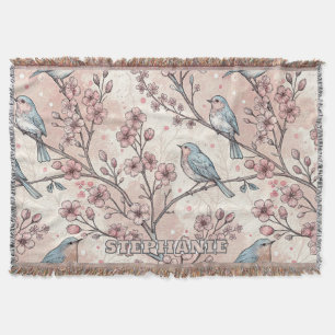 Vintage Sakura Cherry Blossom & Bird Ästhetik 5 Decke