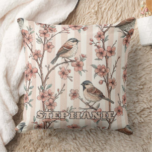 Vintage Sakura Cherry Blossom & Bird Ästhetik 6 Kissen