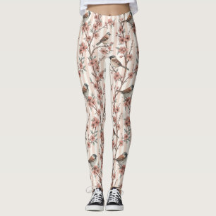 Vintage Sakura Cherry Blossom & Bird Ästhetik 6 Leggings