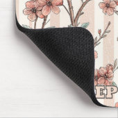 Vintage Sakura Cherry Blossom & Bird Ästhetik 6 Mousepad (Ecke)