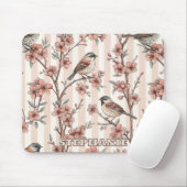 Vintage Sakura Cherry Blossom & Bird Ästhetik 6 Mousepad (Mit Mouse)