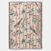 Vintage Sakura Cherry Blossom & Bird Ästhetik 7 Decke (Vorderseite Vertikal)