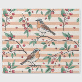 Vintage Sakura Cherry Blossom & Bird Ästhetik 7 Geschenkpapier (Flach)