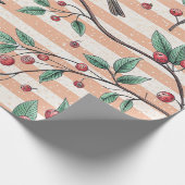 Vintage Sakura Cherry Blossom & Bird Ästhetik 7 Geschenkpapier (Ecke)