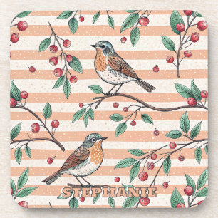 Vintage Sakura Cherry Blossom & Bird Ästhetik 7 Getränkeuntersetzer