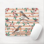 Vintage Sakura Cherry Blossom & Bird Ästhetik 7 Mousepad (Mit Mouse)