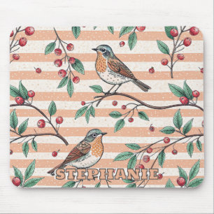 Vintage Sakura Cherry Blossom & Bird Ästhetik 7 Mousepad