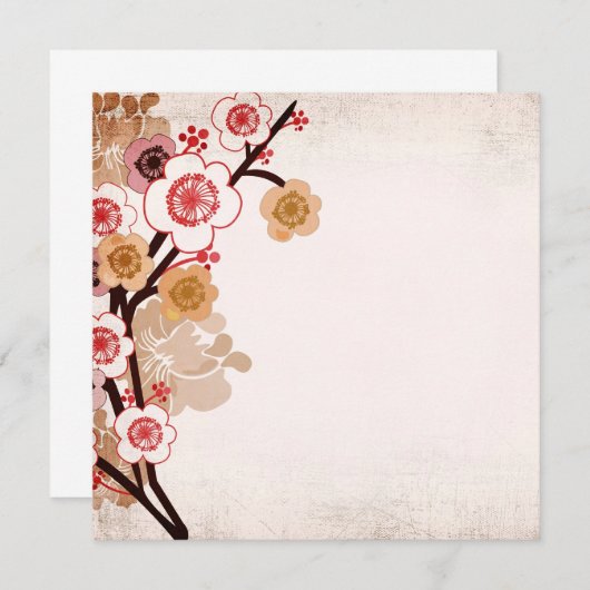 Vintage Sakura Einladung (Vorne/Hinten)