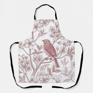 Vintage-Sakura-Kirschblüten-Ästhetik & Vogel Schürze