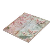 Vintage-Sakura-Schmetterlings-Collage Fliese (Seite)