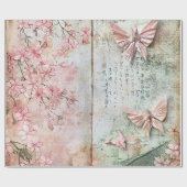 Vintage-Sakura-Schmetterlings-Collage Geschenkpapier (Flach)