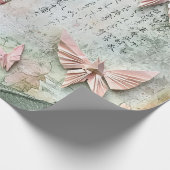 Vintage-Sakura-Schmetterlings-Collage Geschenkpapier (Ecke)