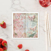 Vintage-Sakura-Schmetterlings-Collage Serviette (Beispiel)