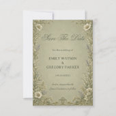Vintage-Salbei-Blumenmuster Save The Date (Vorderseite)
