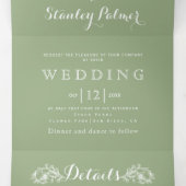 Vintage Salbei Dreifach Gefaltete Einladung (Innenseite Mitte)