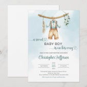 Vintage Salbei-Eukalyptus-Kinderkleidung Einladung (Vorne/Hinten)