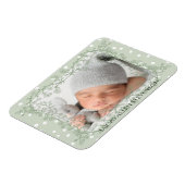 Vintage Salbei Grün Ein Foto Geschlechtsneutrale G Magnet (Linke Seite)