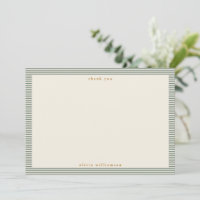 Vintage-Salbei-Grün gestreifter personalisierter N