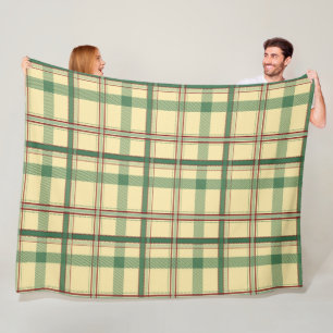 Vintage-Salbei-Rotkariert-Ästhetik-Fleece Fleecedecke