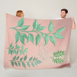 Vintage-Salbeiblatt auf gedämpfter Rose Sherpa-Dec Fleecedecke
