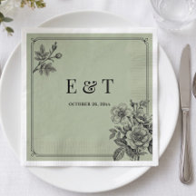 Vintage Salbeigrün Floral Romantisch