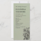 Vintage Salbeigrün Florales Romantisches Programm (Vorderseite)