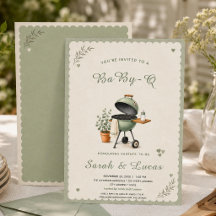 Vintage Salbeigrüne Baby-Q BBQ neutrale Babyparty