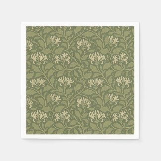 Vintage Salbeigrüne Geißblatt Florale Gartenparty Serviette