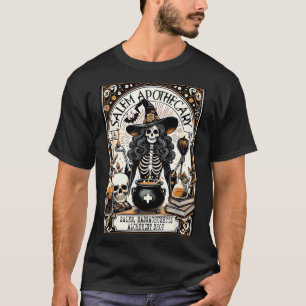 Vintage Salem Apotheke Skelett Hexe Gruselig T-Shirt