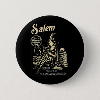 Vintage Salem Buchclub schwarze Katze Buchliebhabe Button